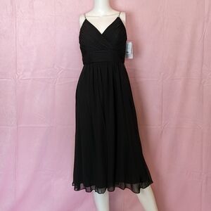 Jenny Packham Luxe Chiffon Bridesmaid Dress with Beaded Straps in Black